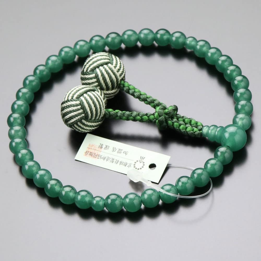 Nenju.com Prayer beads for women, approximately 7 mm, Indian jade, 2 colors, Sanskrit tenbou [Informal prayer beads, Kyoto prayer beads, Kyoto jade, Aventurine, Indian jade, Tenbou, Common to all denominations, Funerals, Funerals, Memorial services, Memo