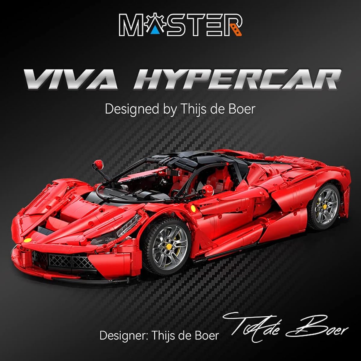 MISINI CADA Master C61505W LaFerrari Supercar Building Kit 4739 Piece MOC Sports Car Building Blocks Set for Adults and Teens 1:8 Hypercar Brick Model Kit Compatible with Lego