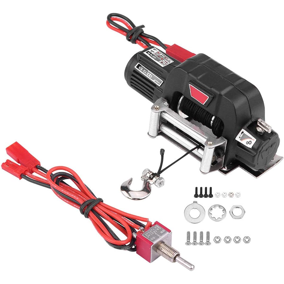 Taidda Rc Crawler Winch Durable 1/10 Scale Crawler Winch with Control System Set for Hsp Redcat Vehicles