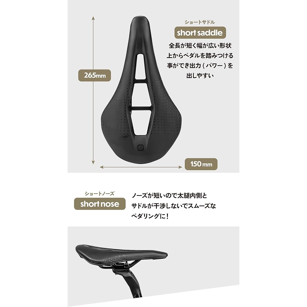 GORIX Saddle Bicycle Road Bike Short Nose Short Saddle Perforated Lightweight Shock Absorption Bicycle Saddle Replacement Stylish Black (BBONGO) Cross Bike/Cyclocross Gravel MTB Mini Velo Other Bicycles