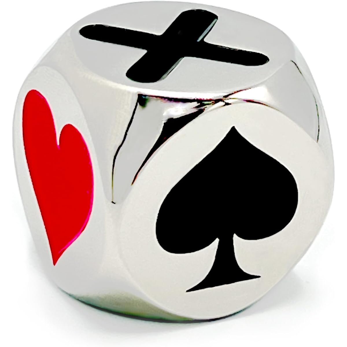 Luck Lab Premium Playing Card Markers/Indicators - For Use With Euclées, Pinochle, Bridge, and More - Includes Black Velvet Storage Bag (Silver)