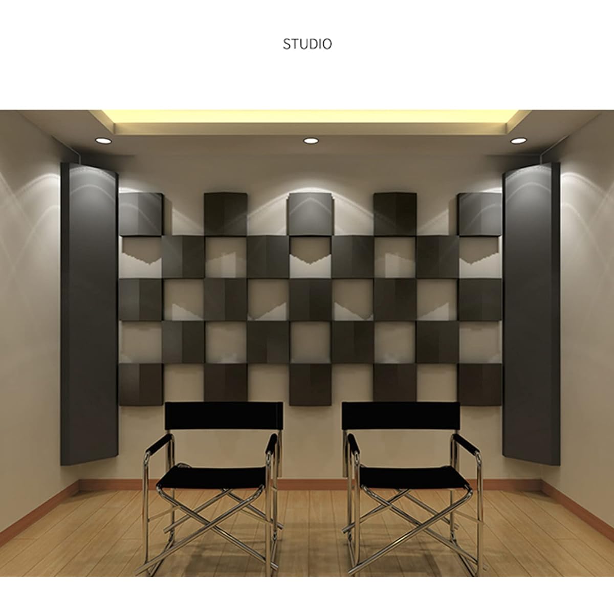 Corner Acoustic Foam, Fire Retardant Soundproofing Foam Panels High Density Sound Absorbing Foam Panels for Recording Studio, TV Room, Office (Purple 50*20*20CM) (Black 50*20*20C