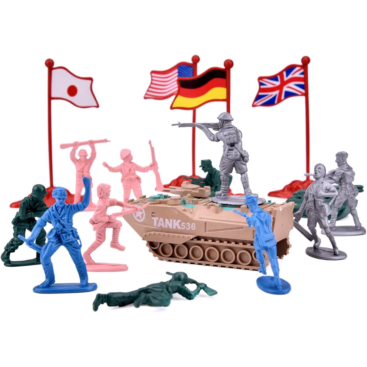 [Liberty Imports]Liberty Imports Action Figures Army Soldier Bucket Playset with Tanks, Planes, Flags & More! 79100 [Parallel Import]