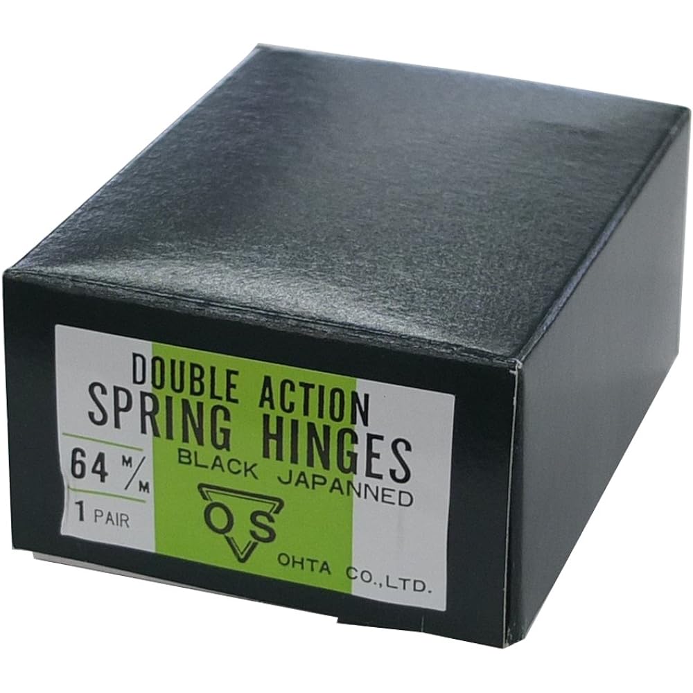 Shimizu OS Free Hinge Double Opening 64mm Iron (Black Paint) 1 Set of 2 [Product Number: H-12]