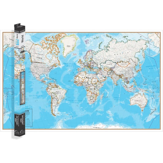 ROUND WORLD PRODUCTS CONTEMP Laminated Wall Map World