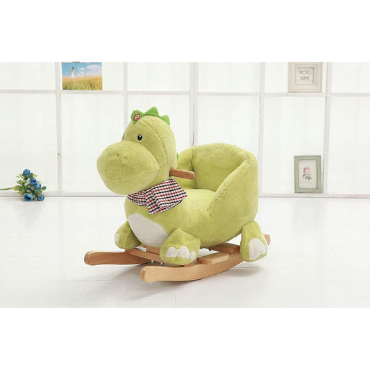 ToYqUeEn Premium Plush Rocking Horse Wooden Bear Rocker with Sounds Rocking Animal Stuffed Animal Christmas/Birthday Gift for Babies/Kids Ages 1-3, ASTM Child Safety Standard Approved (Dinosaur)