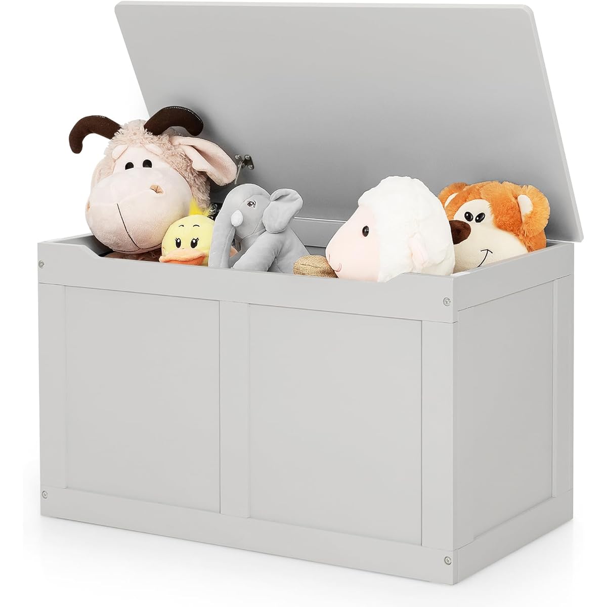 HONEY JOY Wooden Toy Box for Kids, 2-in-1 Large Toy Storage Truck Bench with Flip Top Lid, 2 Safety Hinges & Grooved Handle, Large Toy Chest for Toddlers for Playroom & Bedroom, Great Gift for Boys/Girls Ages 3+