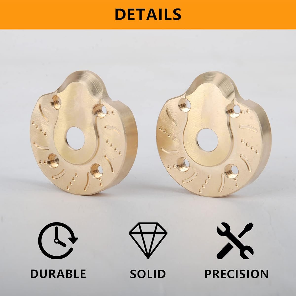 kingsea 2pcs Brass Weight 94g Outer Portal Drive Housing for Axial SCX10 III AXI03007 Capra Unlimited Trail Buggy UTB 1/10 Rc Crawler Steering Knuckle Cover Counterweight