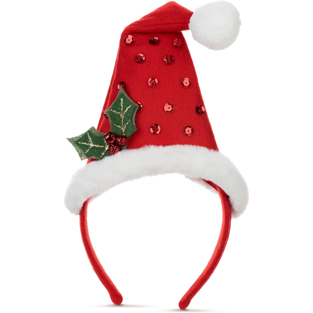 DEMDACO Sequined Santa Hat Red White Green One Size Christmas Headband