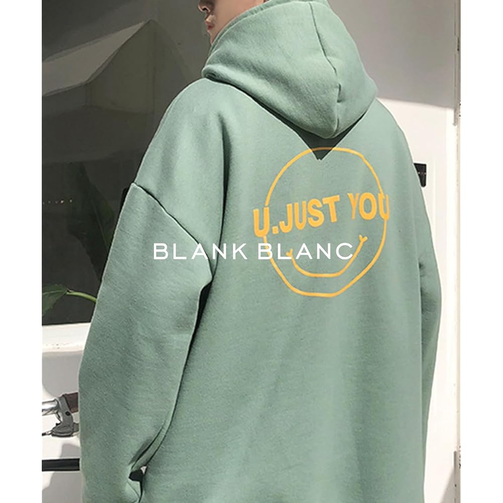 [BLANK BLANC] Parka Smile Hoodie Men's Back Print Large Street Graphic Autumn/Winter B06