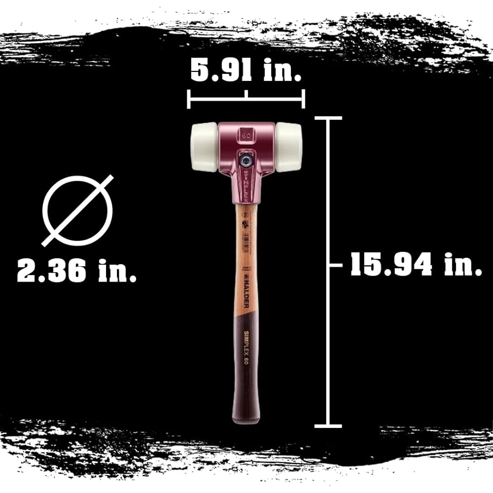 Halder Simplex Hammer Nylon (White) Diameter 60 Head/Handle Replaceable Made in Germany