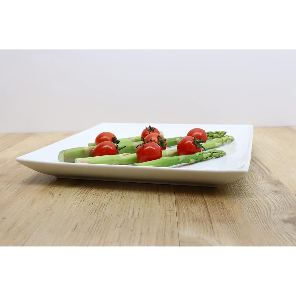 [Commercial use set] Durable tableware that is repeatedly purchased by chefs at prosperous restaurants, square plates, white, 21cm, set of 10