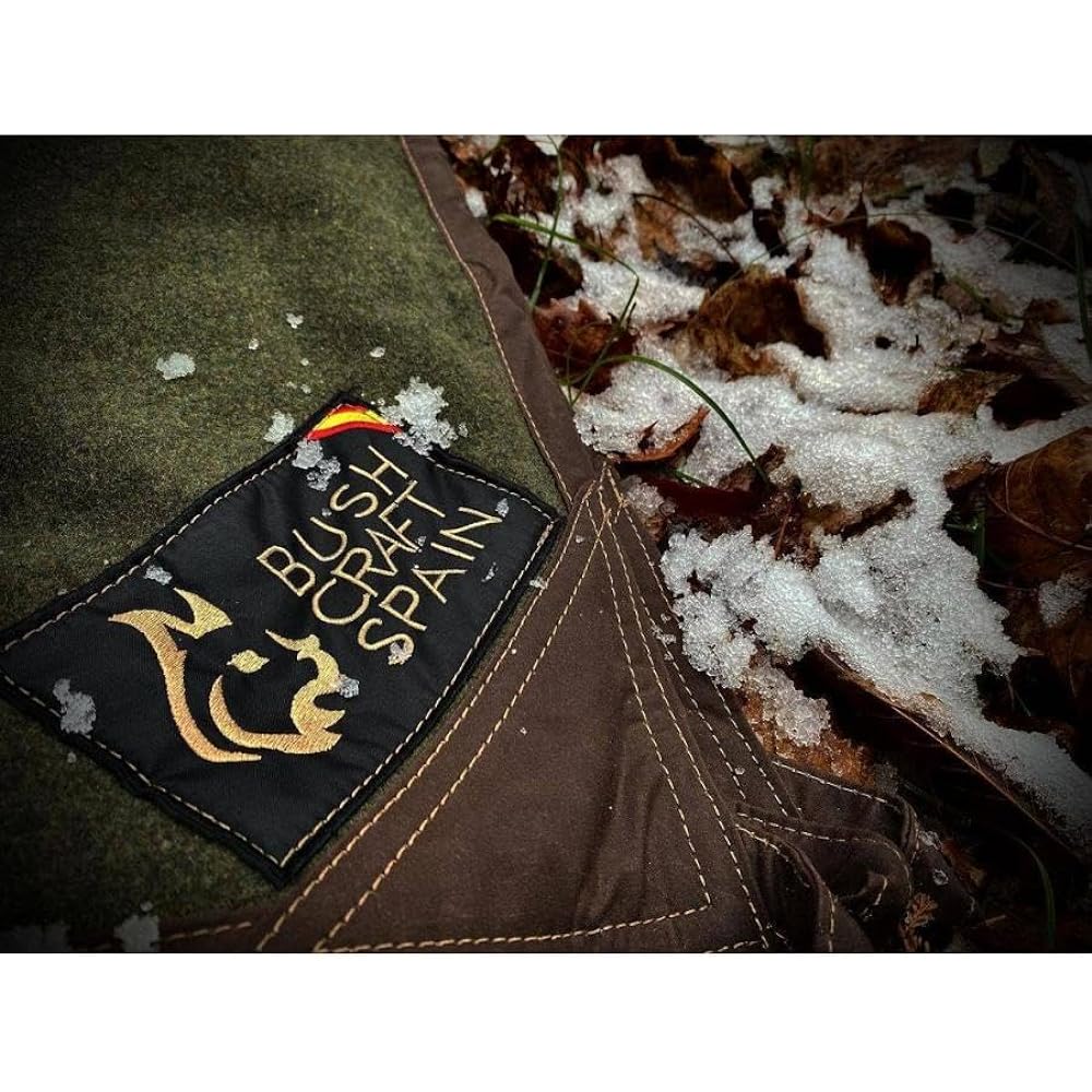 [Bushcraft Spain] Oilskin & Wool Ground Sheet Brown/Green 2x1.5m Bushcraft Spain Military Curtain Tarp Leisure Sheet