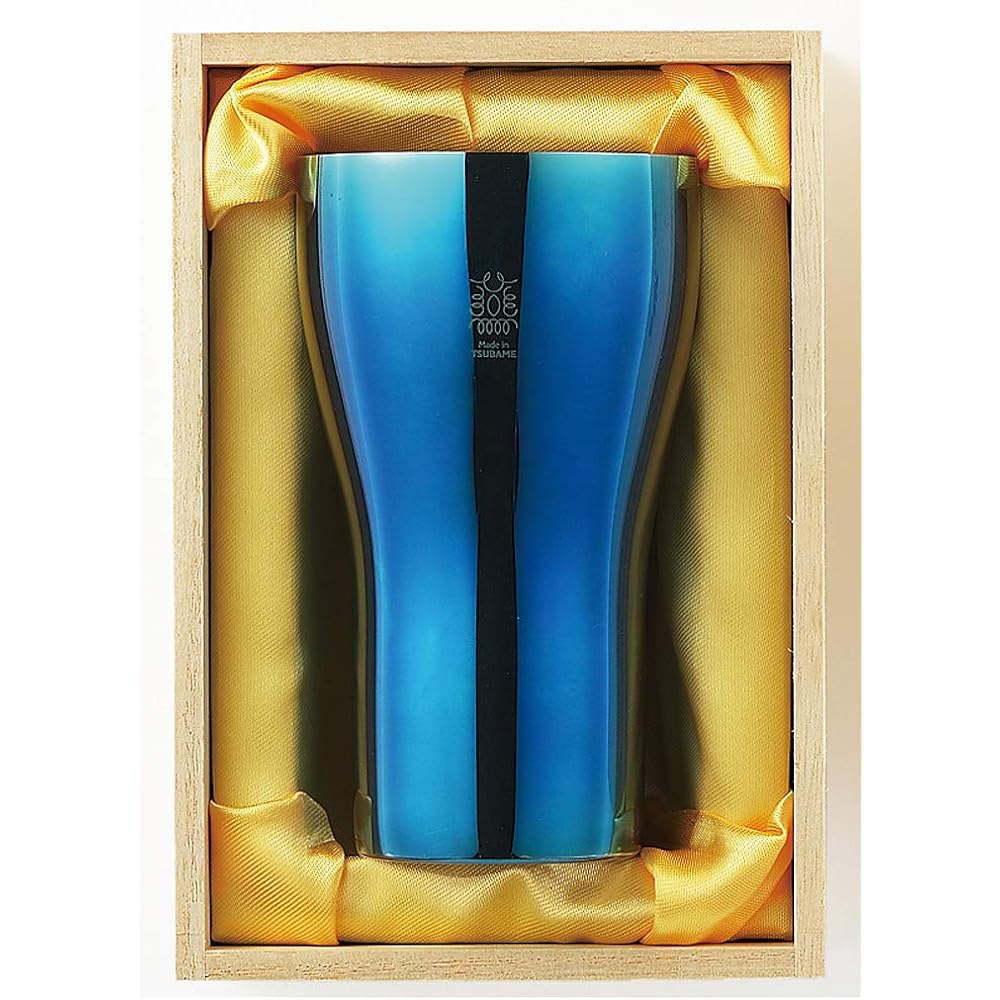 Tamahashi Tumbler Blue 440ml "Aoi" Ginfurumi 18-8 Stainless Steel AO-03