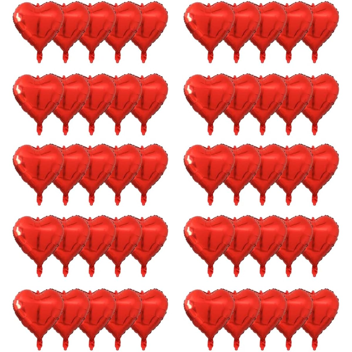 20 Pieces 18 Inch Red Heart Shaped Balloons Foil Mylar Balloons with Glue Dots for Birthday Wedding Engagement Valentine's Day Decoration Party Supplies