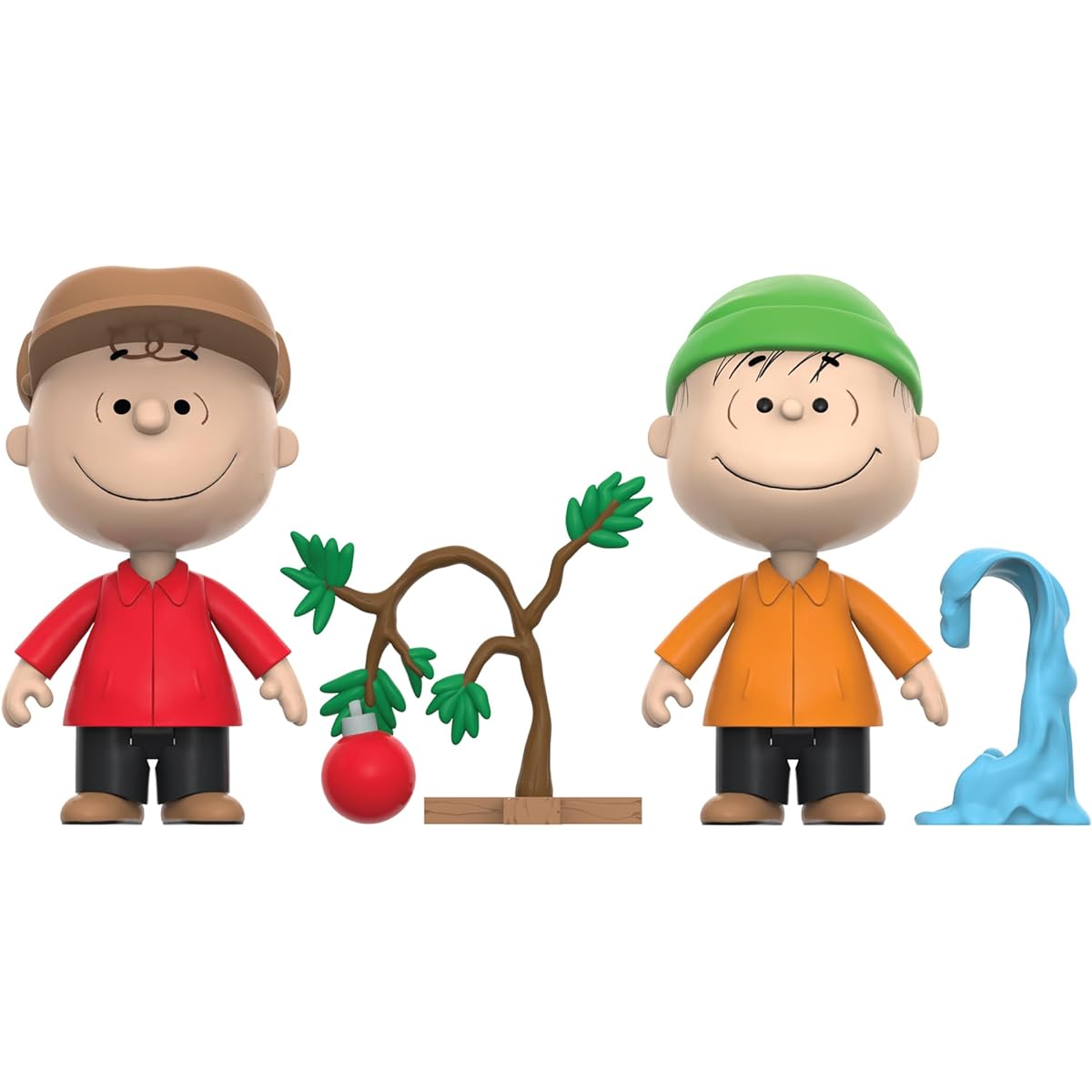Super7 Peanuts Reaction Figures Wave 06 (Holiday Box Set) - Charlie Brown Sad Christmas Tree and Linus Action Figures, 3.75 inch Scale, RE-PNUTW06-HOL-01
