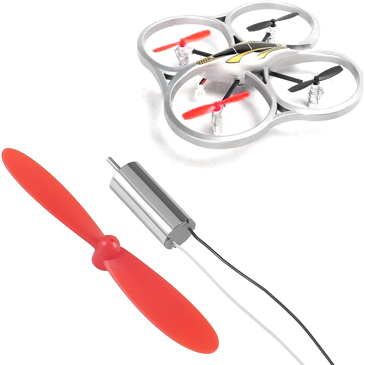 AEDIKO 4pcs 716 Coreless Motor 3.7V 7x16mm Brushed Motor 45000RPM with Propeller Mini Great Torque CW CCW