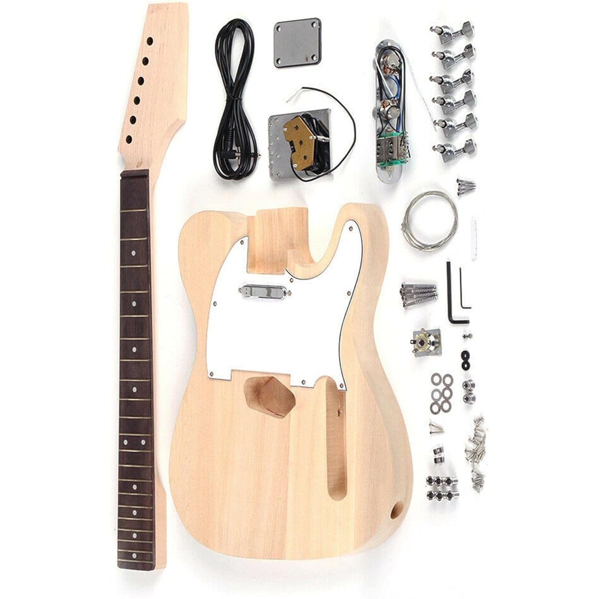 Tadill DIY Electric Guitar Kit with Rosewood Fretboard and Guitar Neck Gift for Friends
