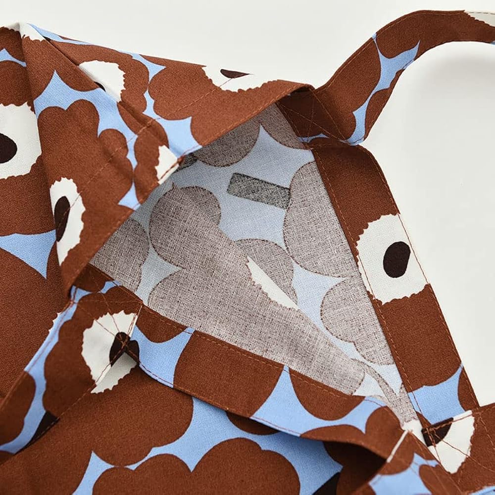 [Marimekko] Tote Bag Mini Unikko Small Fabric Bag 33 x 32cm Japan Limited Light Blue x Brown (85) Mini Unikko Women's