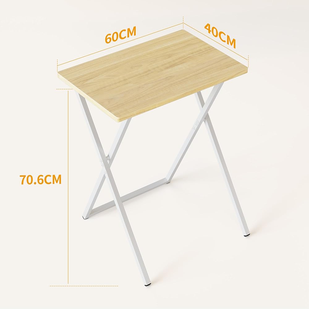 Cubiker Folding Desk Width 60cm Depth 40cm Computer Desk PC Desk 5 Minutes Assembly Simple Desk Natural