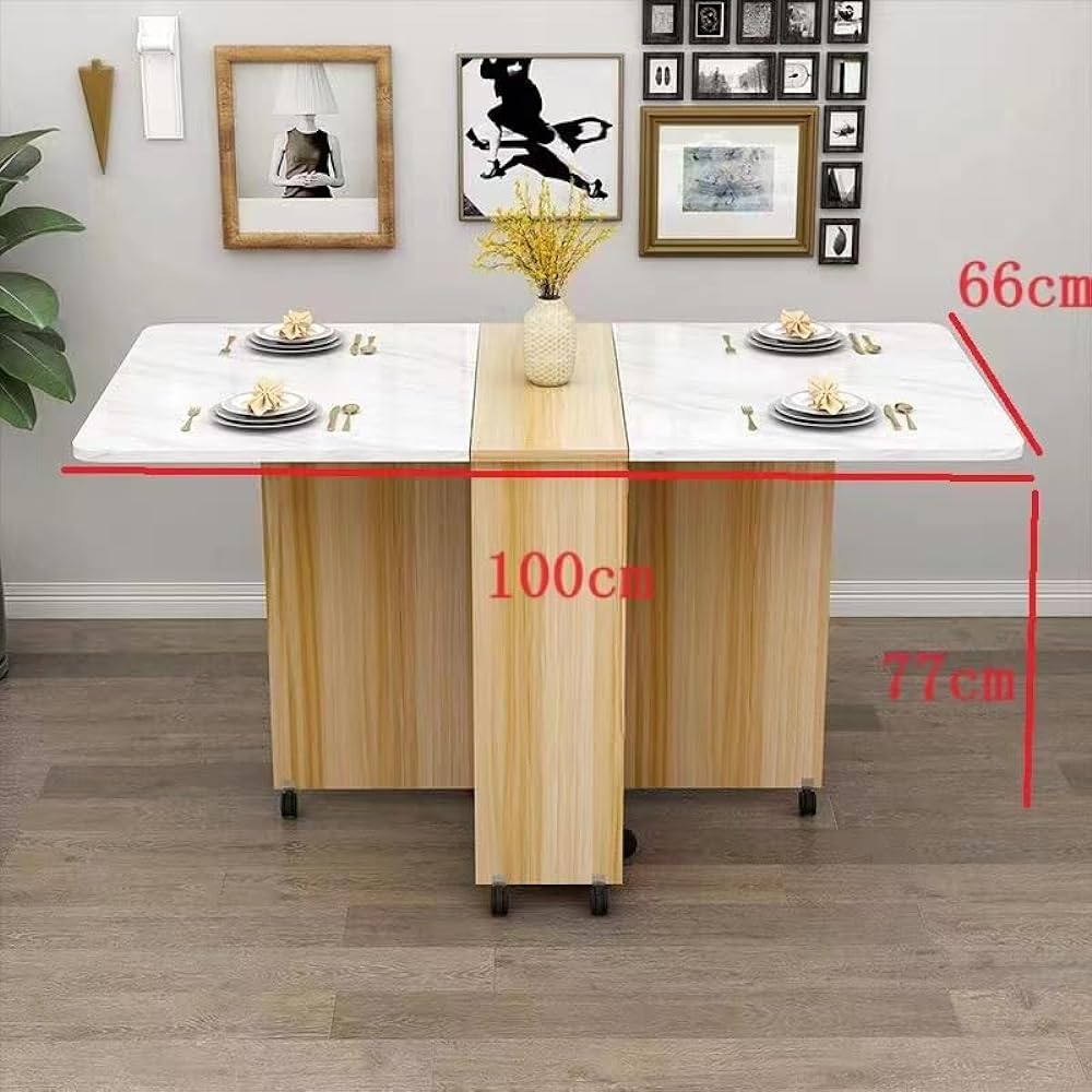 VEEZHA Dining Table Folding Dining Table for 2 People Dining Table Folding Dining Table Kitchen Table for 4 People 100cm