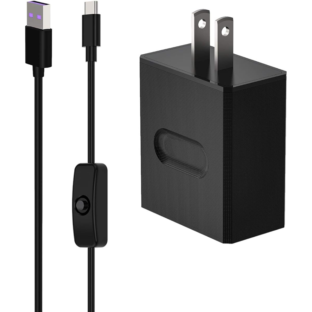 UCTRONICS Raspberry Pi 4 Power Supply with Switch 5V 3A USB Type C Charger Adapter with 3.3ft On/Off Switch Cable Black