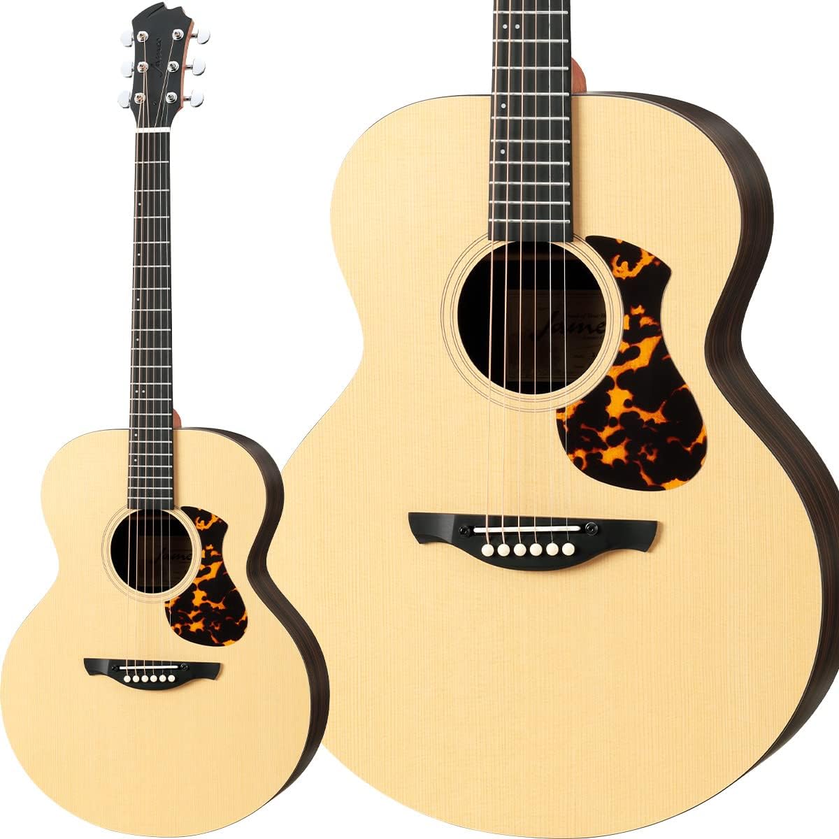 James J-1A Acoustic Guitar OOO Size Small Adjustable Saddle Easy String Height Adjustment Burr Resistant James