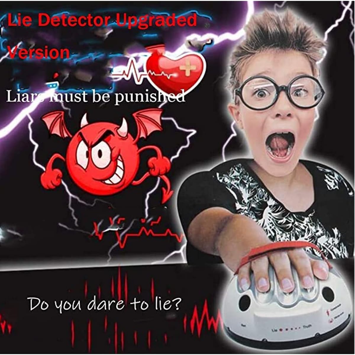 Miniature Electric Shock Polygraph Novel and Funny Electric Lie Detector Truth or Dare Game Polygraph Truth Game Toy Best Gift