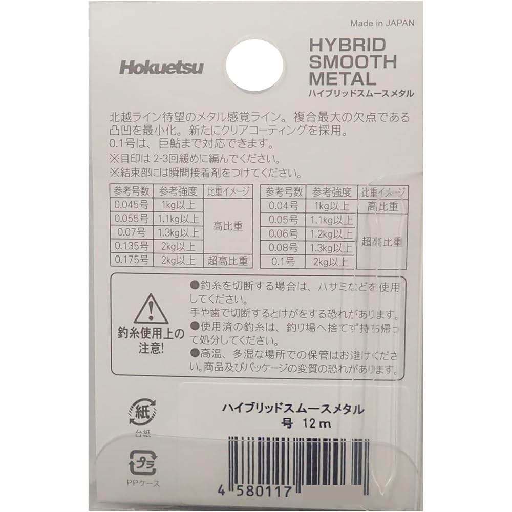 Hokuetsu Sangyo HYBRID-SMOOTH-METAL Stone 12m 0.08