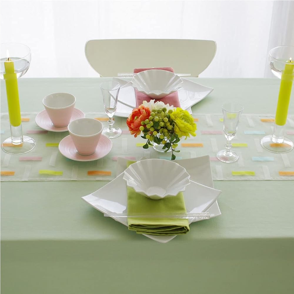 Blooming Nakanishi Table Cloth Delicious Color (Pistachio (Light Green) / 130 x 170cm) For 4 People, Water Repellent, Rectangular, Plain, Machine Washable (Water Repellent Finished/Made in Japan) 400170-0001-13