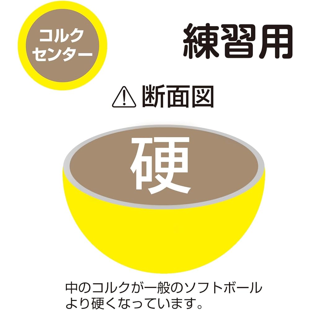 Kaiser Softball No. 3 Yellow KW-022 [Single Item] [Set of 3] Practice Cork Leisure Sports