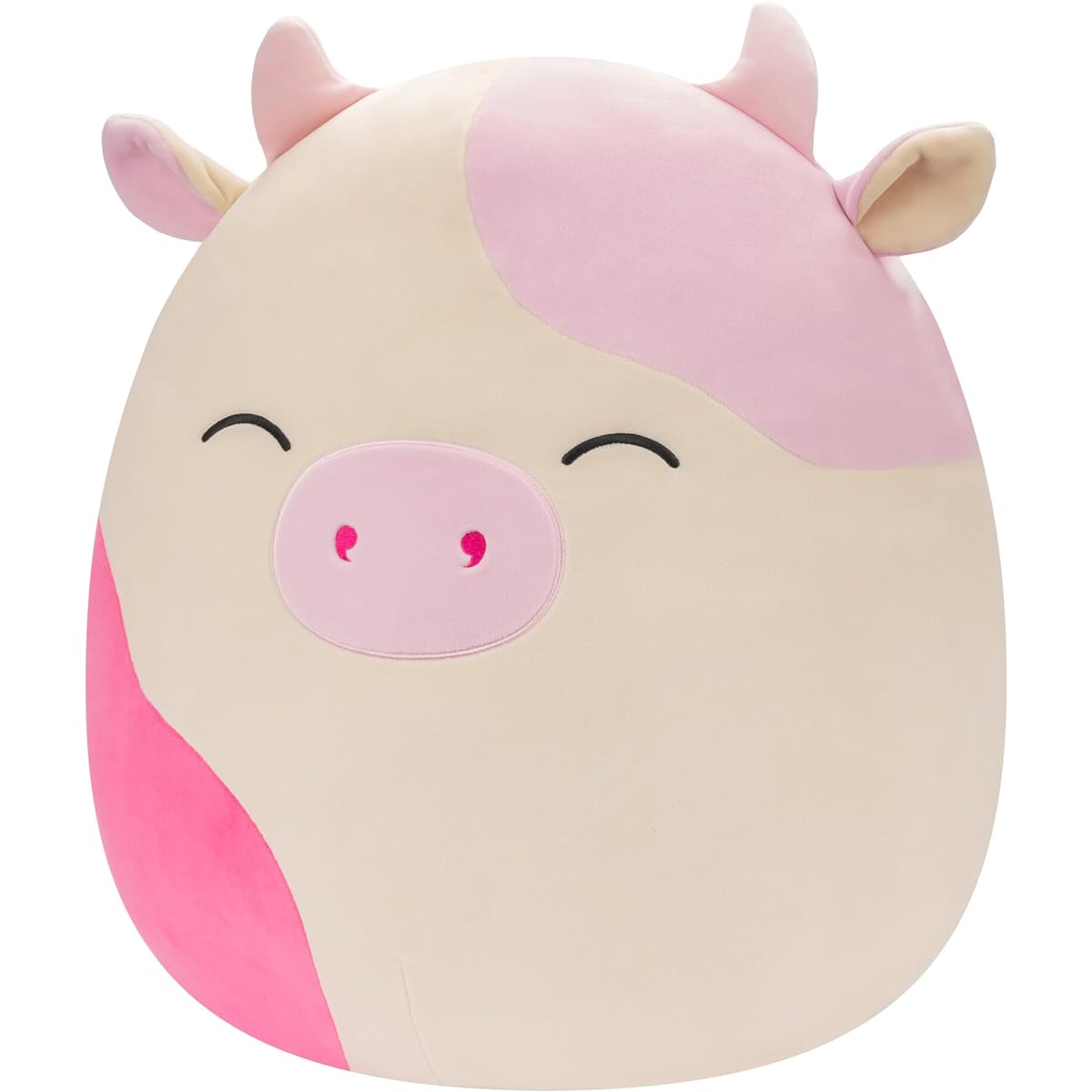 Squishmallows Original 20" Kadin Cream Cow with Pink Spots and Heart Nostrils - Official Jazware Jumbo Plush