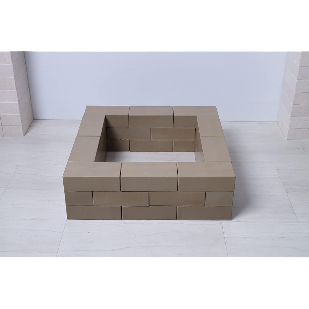 YPC Made in Japan Brick Block Gardening Flowerbed Gardening Lightweight Ren Block Garden Kit Set of 30 Khaki