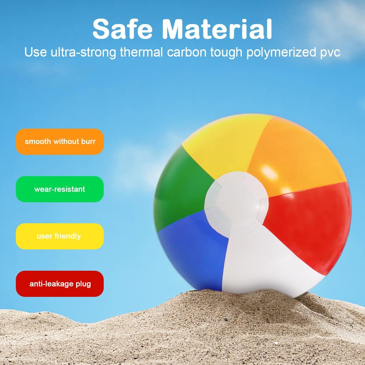 VoizVony Beach Ball Inflatable Pool Party: 12" Bulk Beach Ball Toys for Kids - Pack of 12 Small Inflatable Balls for Summer Swimming Games Decorations and Favors