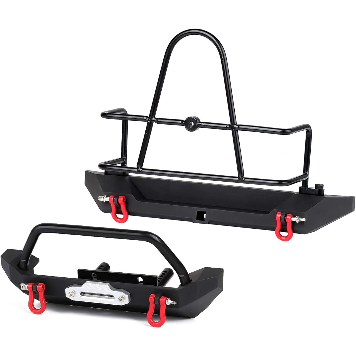 INJORA RC Bumper Set Metal RC Front Bumper and Rear Bumper for 1/10 RC Crawler Axial SCX10 90046 SCX10 III AXI03007