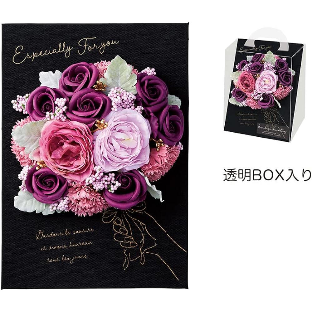 Green House Canvas Board Soap Flower Bouquet Purple 5133-PU