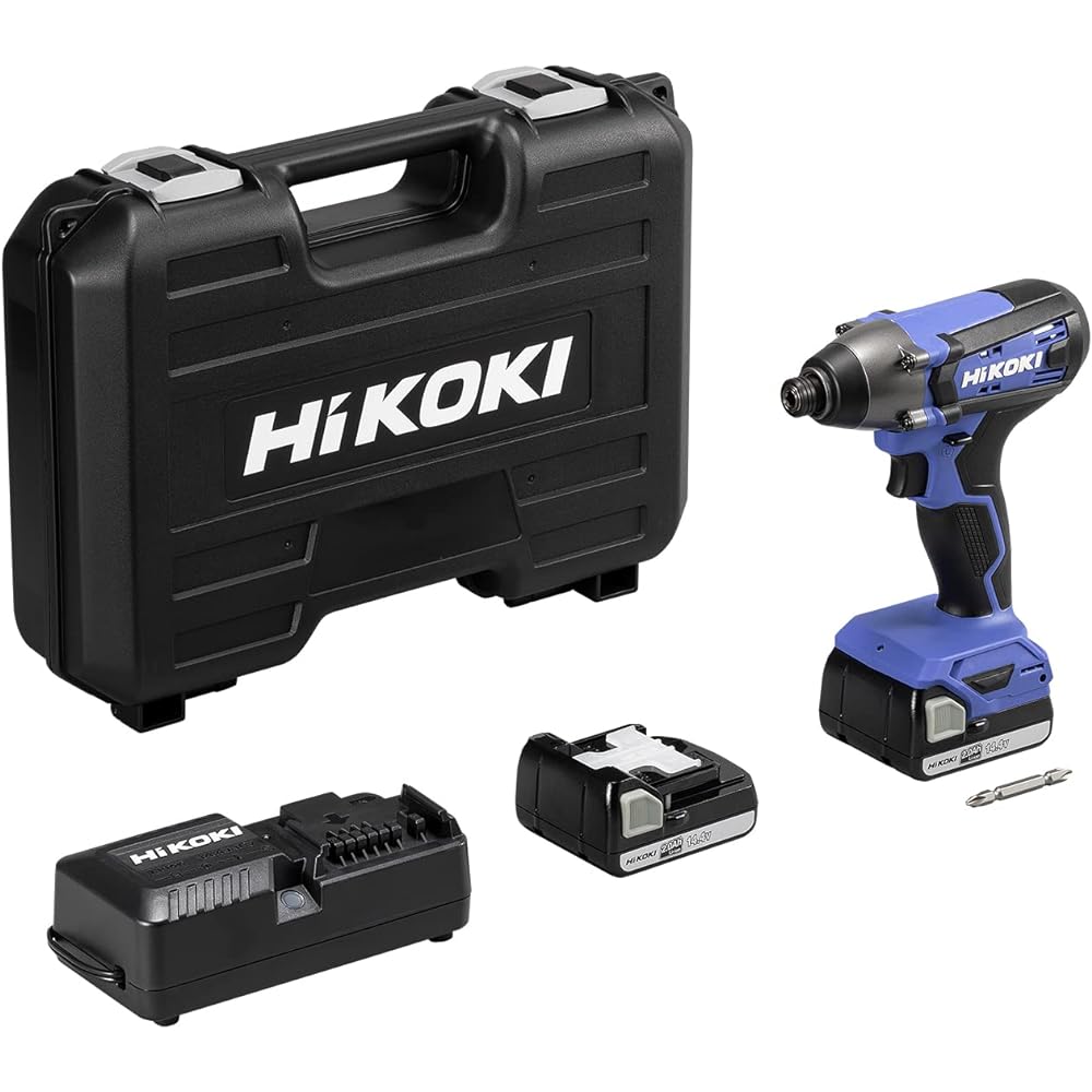 HiKOKI 14.4V Cordless Impact Driver 2.0Ah Storage Battery x 2 Charger with Case FWH14DF(2BG) Blue