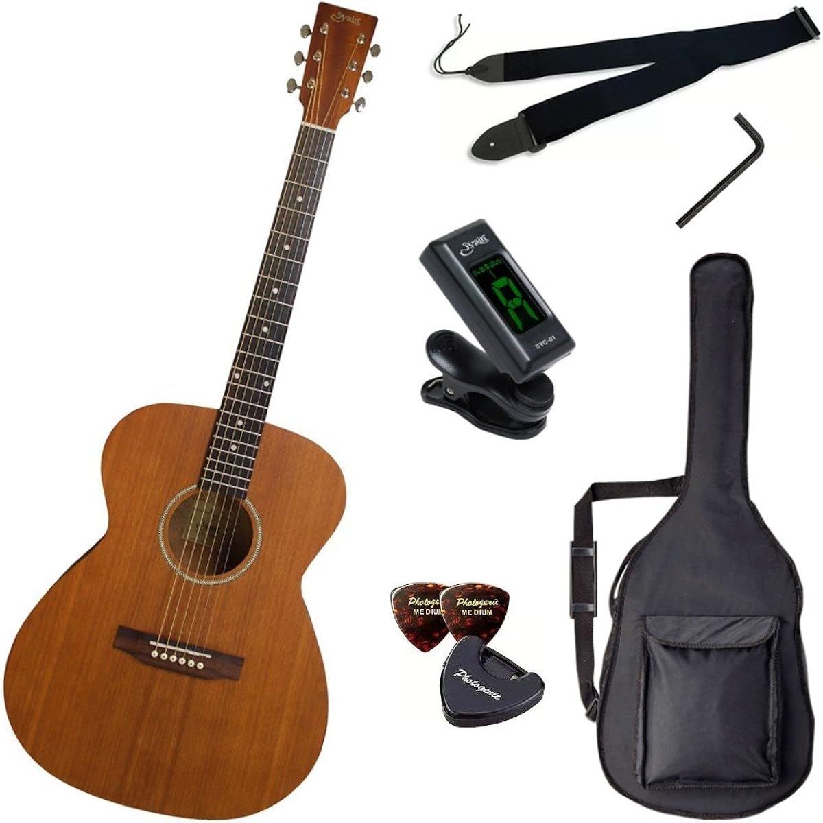 S.Yairi Acoustic Guitar Original 7 Piece Quick Start Set YF-04/BLK