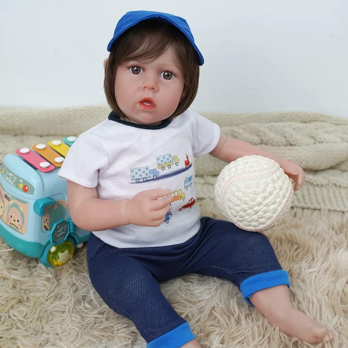 JIZHI Reborn Baby Doll - 18 Inch Lifelike Baby Doll Real Newborn Baby Doll Boy Real Life Baby Doll for Kids