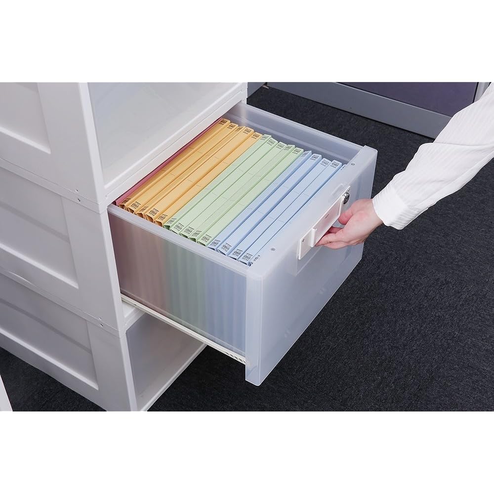 Iris Ohyama Chest Office with Key HG-301KA White/Clear