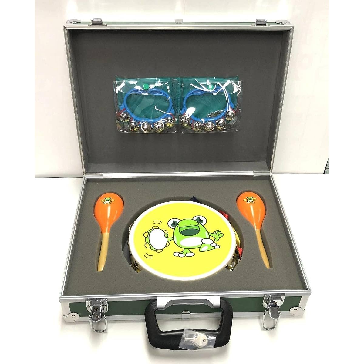 Moriagatte Kero Trunk Tambourine Tin Maracas Set