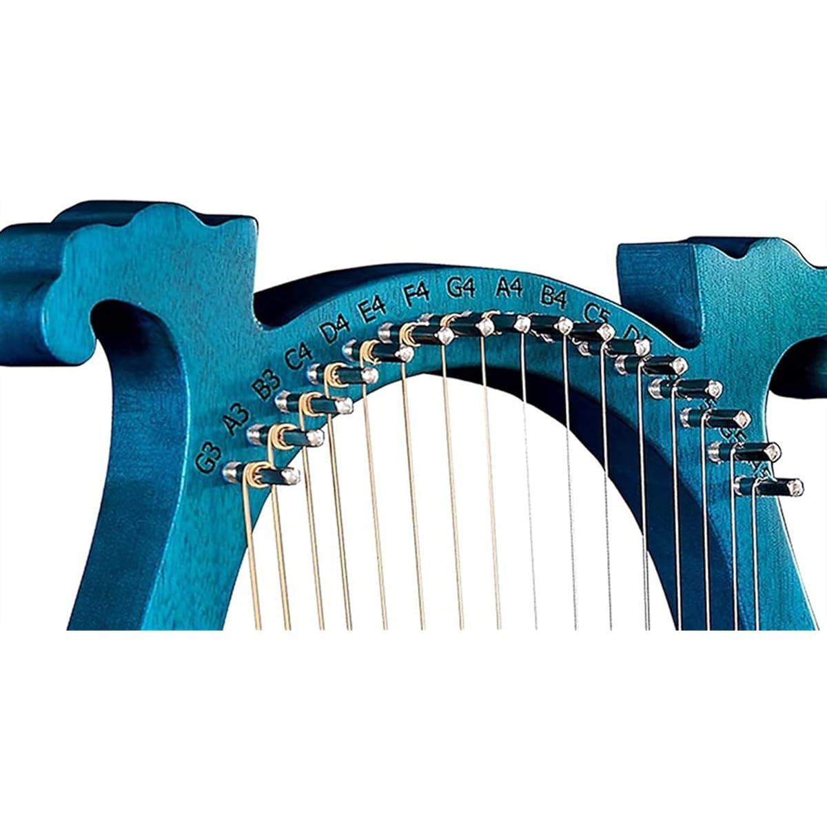 WowZza 16 String Lyre Harp Unique Pattern Carved Phonetic Symbols Harp Musical Instrument