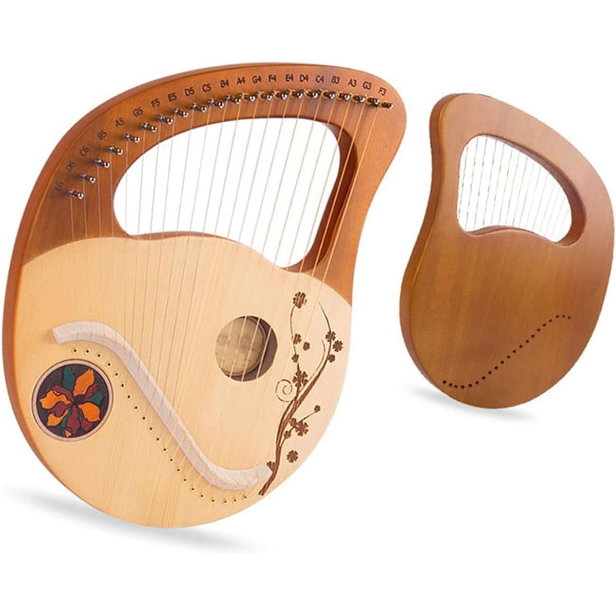WowZza Lyra Harp 21 String Portable Solid Wood Classical Musical Instrument Lyra Harp for Beginners Adults