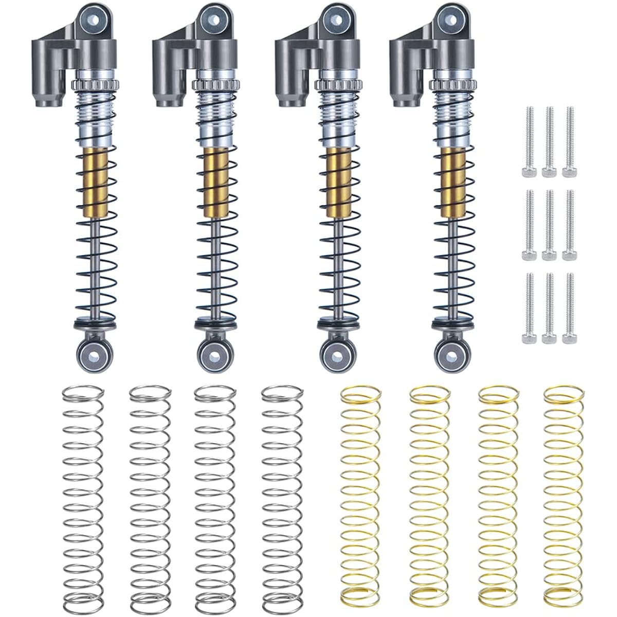 RCLIONS RC Shocks 48mm Adjustable Absorbing Damper for 1:24th Axial SCX24 AXI90081 Deadbolt AXI00001 AXI00002 JLU CRC RC Crawler Car Upgrade