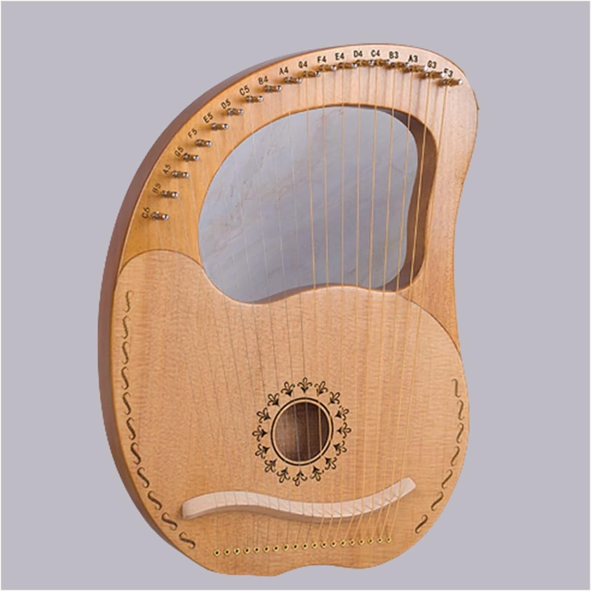 WowZza Solid Wood 19 String Lyre Portable Lyre 19 String Lyre for Beginners Easy to Learn Instrument Lyre Harp for Beginners/3
