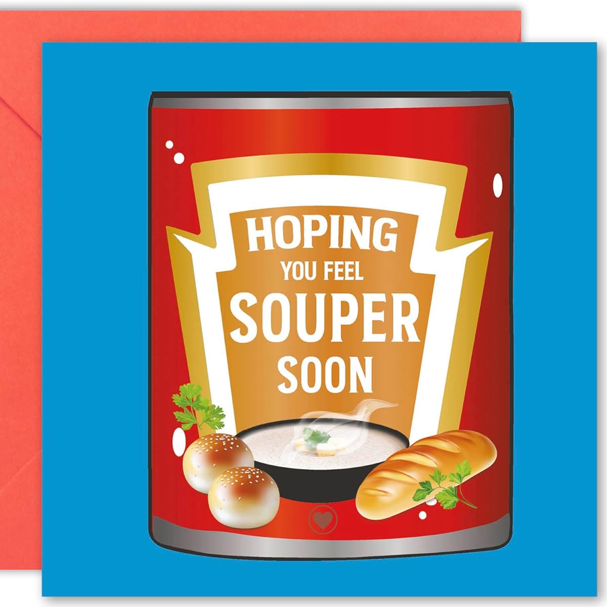 Cult Kitty - Hope You Feel Souper Soon - Funny Get Well Card for Him - Cute Get Well Card for Her - Mum Get Well - Dad Get Well Card - Get a Well Card for Your Husband or Wife - Get Well Soon