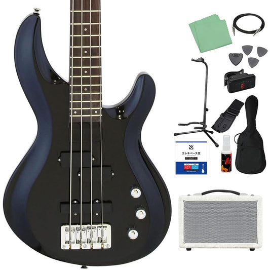 AriaProII IGB-STD MBK 12-piece bass beginner set [Shimamura Music's best-selling bass amp included] PJ type AriaPro II