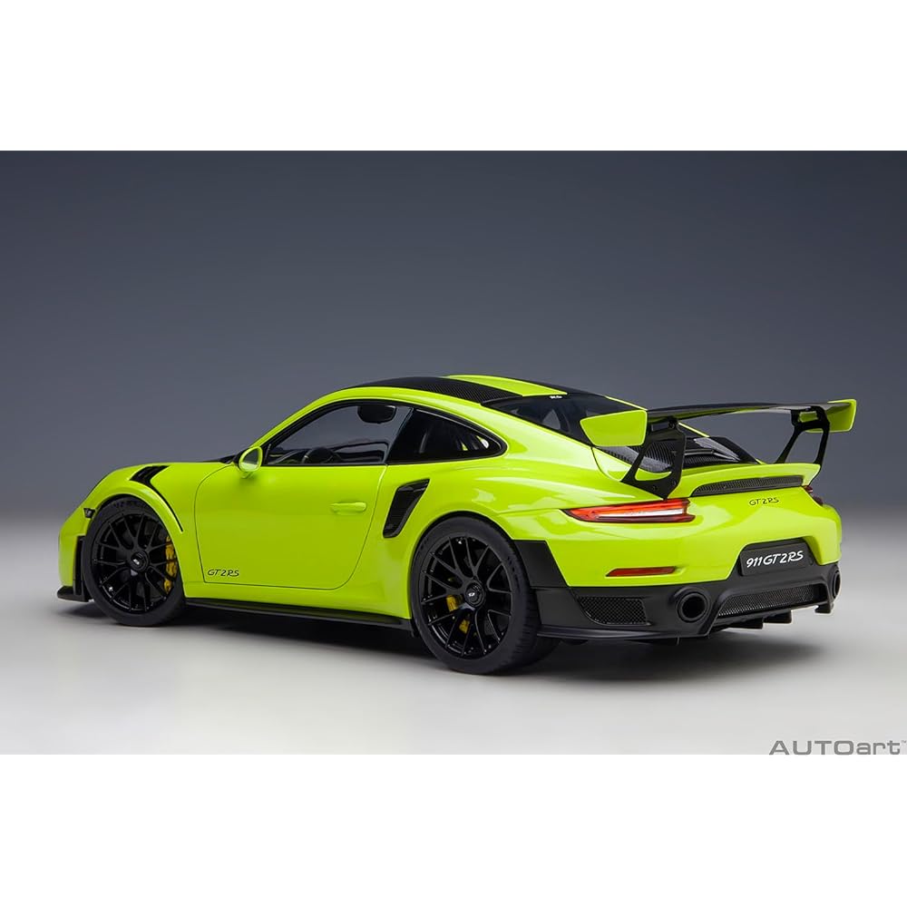 AUTOart 1/18 Porsche 911 (991.2) GT2 RS Weissach Package Light Green/Carbon Black Finished Product