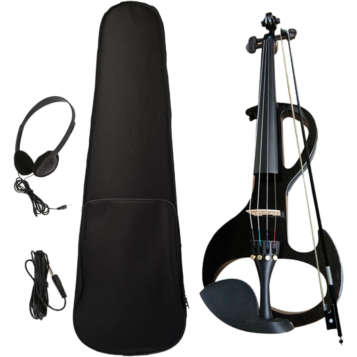 STARTIST Electric Violin Set with Carrying Case, Stringed Instrument, 4/4 Size, with Accessories, for Violin Enthusiasts and Performance Beginners, Black Blue