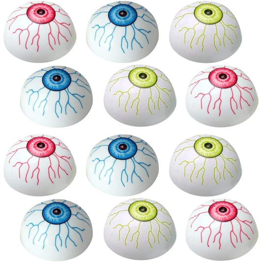 ArtCreativity Eyeball Poppers Set of 12 Pop Up Half Ball Toys Assorted Colors Old School Retro 90s Toys for Kids Spooky Birthday Party Favors Halloween Goodie Bag Fillers for Boys and Girls